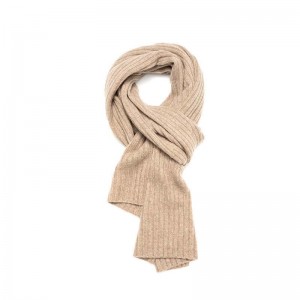 Wholesale Mongolian Cashmere Rib Knit Scarf Women Elegant Pashmina Cashmere Luxury Cashmere Scarf