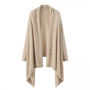 Manufacturer Provide Ladies With Sleeves Knit Cashmere Poncho