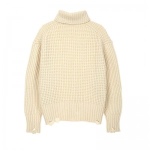 knitwear factory custom fall winter fashion casual turtleneck thick warm knitted pullover