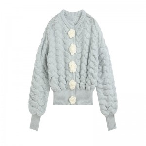 Knitted cardigan sweater coat