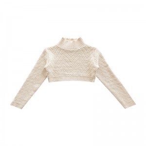 Coarse knitted mid-neck sweater