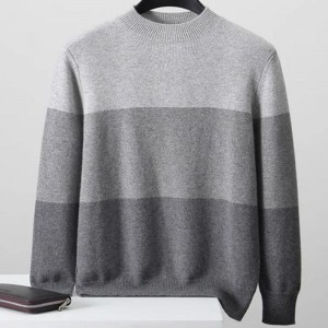 Pure cashmere sweater men\'s half turtleneck pullover autumn winter thick sweater warm knit casual men\'s sweater